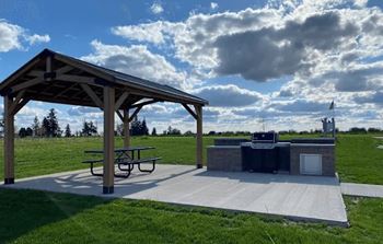 Picnic pavilion with gas grill and seating